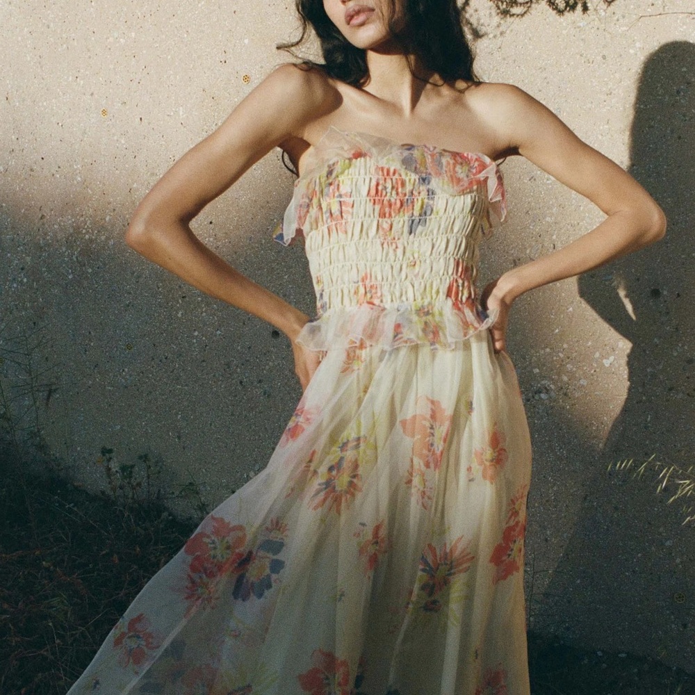 Doen Aurelie Silk Dress, Sweet Gardenia, M NWT